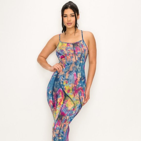 Dresses & Skirts - 💥Denim Blue Splash Dress